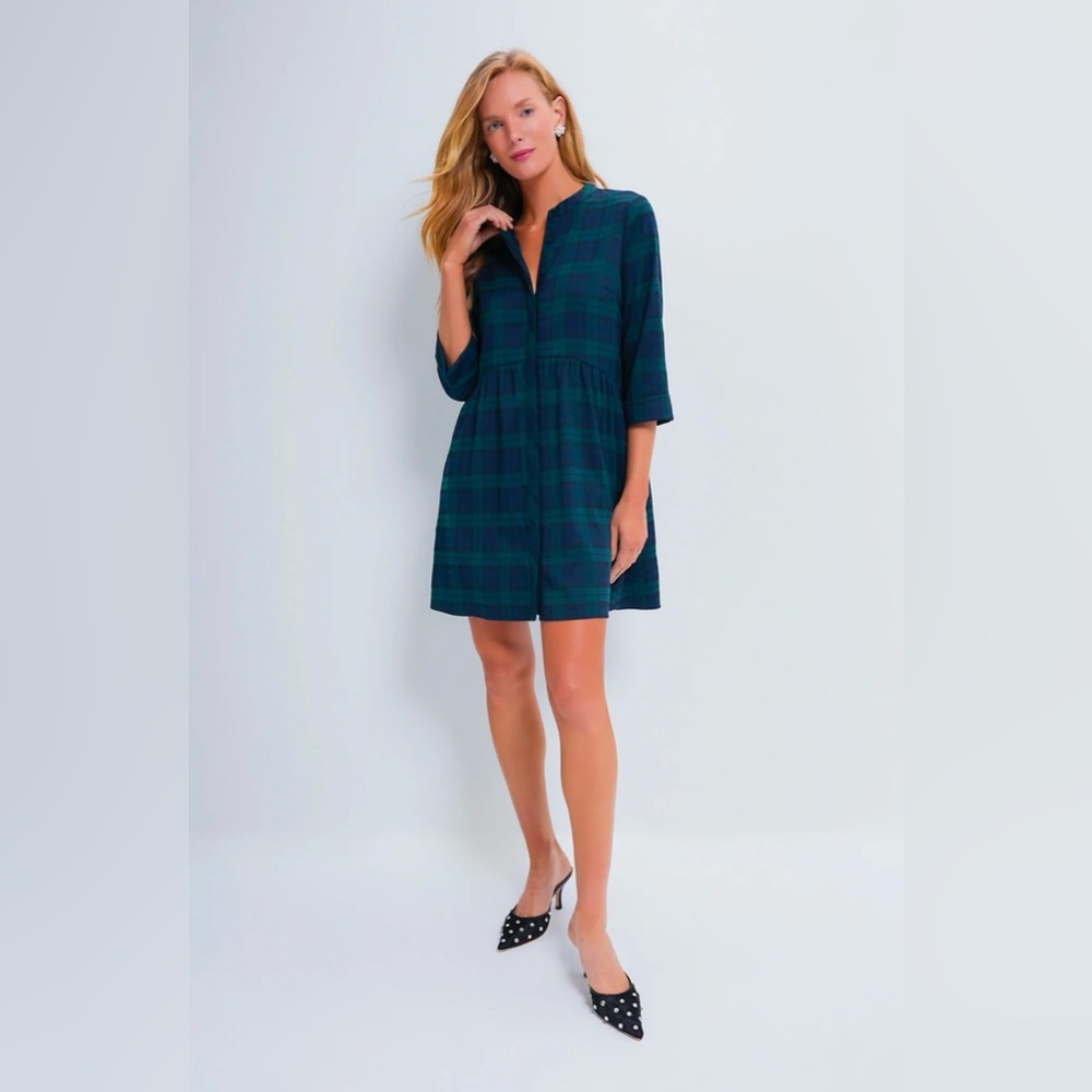Tuckernuck Blackwatch Royal Shirt Dress. Size M